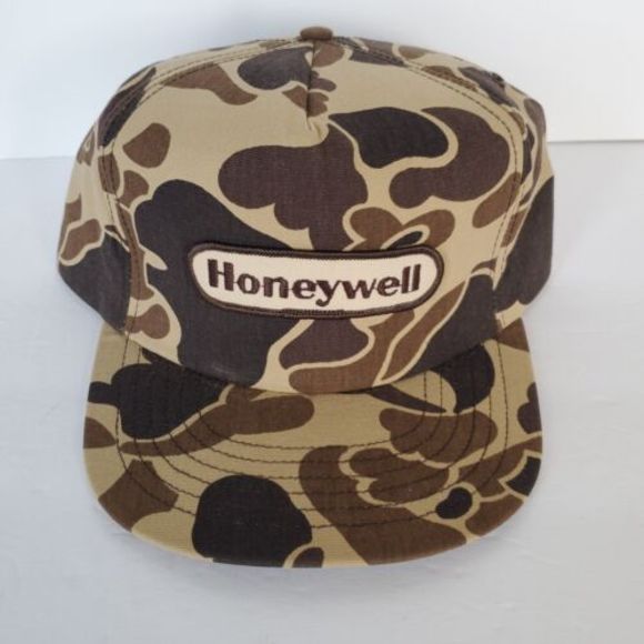 Other - Vintage Honeywell Company Camo Trucker Snapback Hat Made in USA